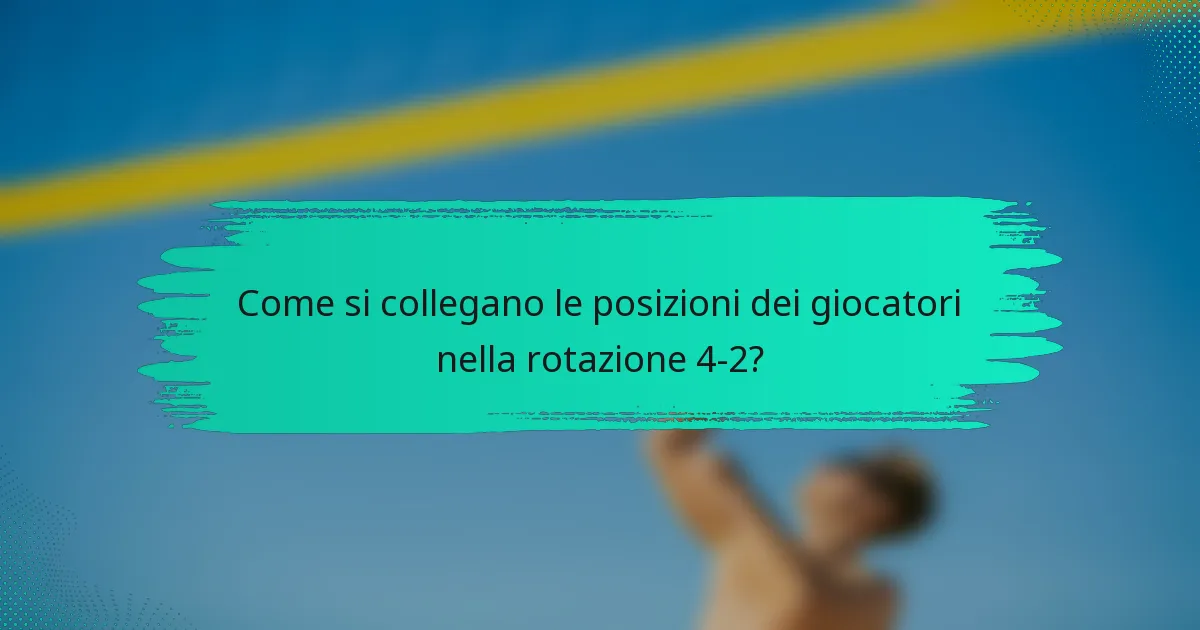 Come si collegano le posizioni dei giocatori nella rotazione 4-2?