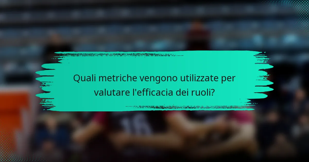 Quali metriche vengono utilizzate per valutare l'efficacia dei ruoli?