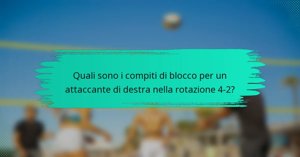 Quali sono i compiti di blocco per un attaccante di destra nella rotazione 4-2?